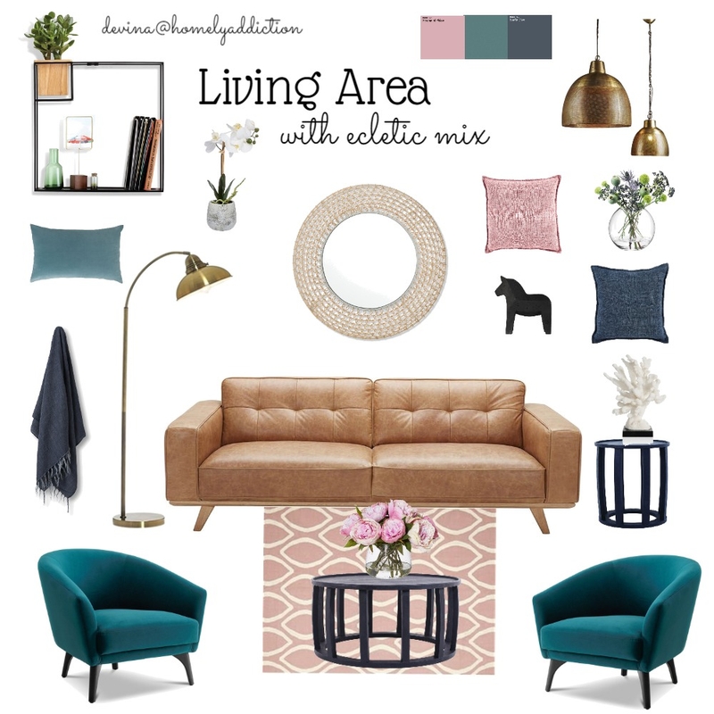 Living Room ecletic Mood Board by HomelyAddiction on Style Sourcebook