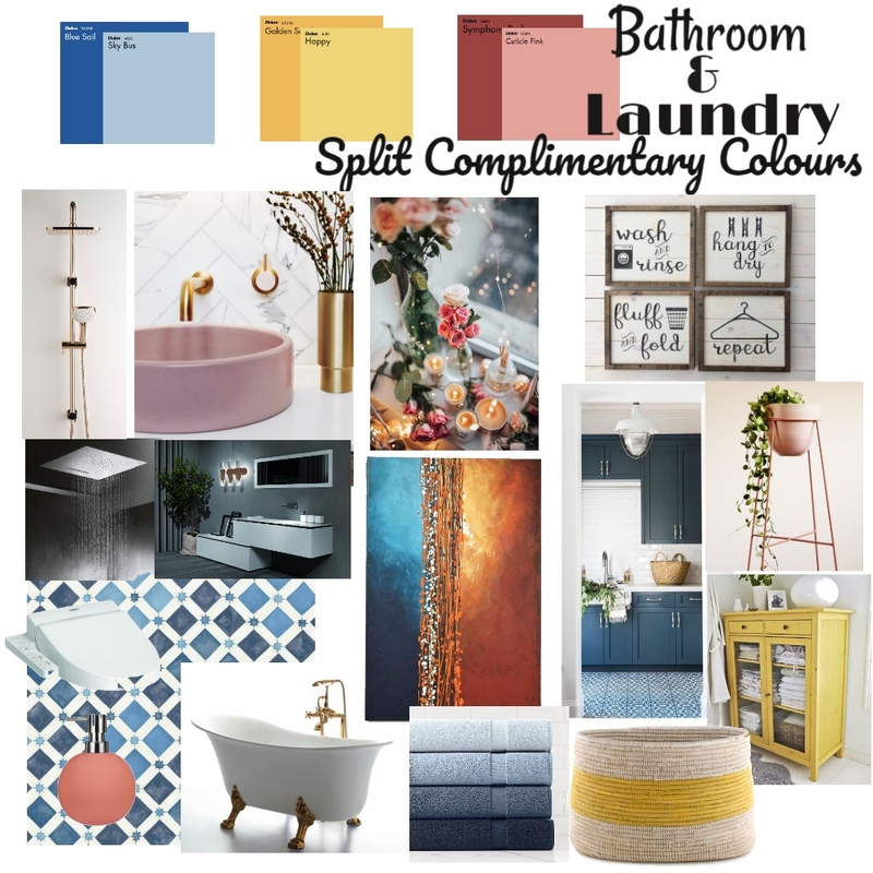 Split-complimentary colors Interior Designs Mood Board by ditaduck14 on Style Sourcebook
