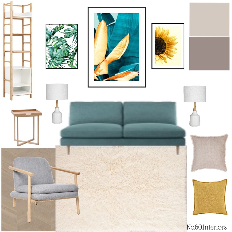 Teal Sofa and yellow Mood Board by RoisinMcloughlin on Style Sourcebook