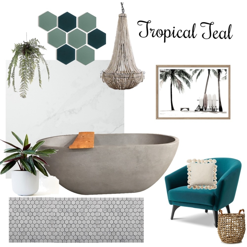Tropical Teal Mood Board by design_by_raichel on Style Sourcebook