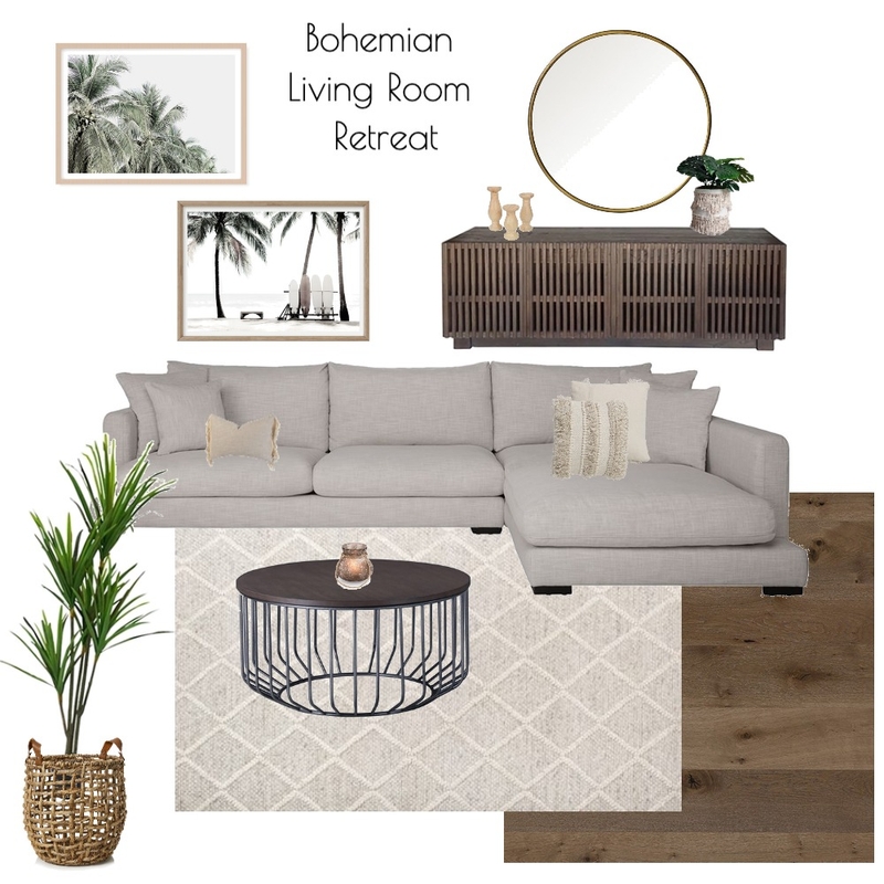 Boho Living Room Retreat Mood Board by Agazzano on Style Sourcebook