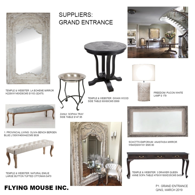 Supplier- Grande Entrance Mood Board by Flyingmouse inc on Style Sourcebook