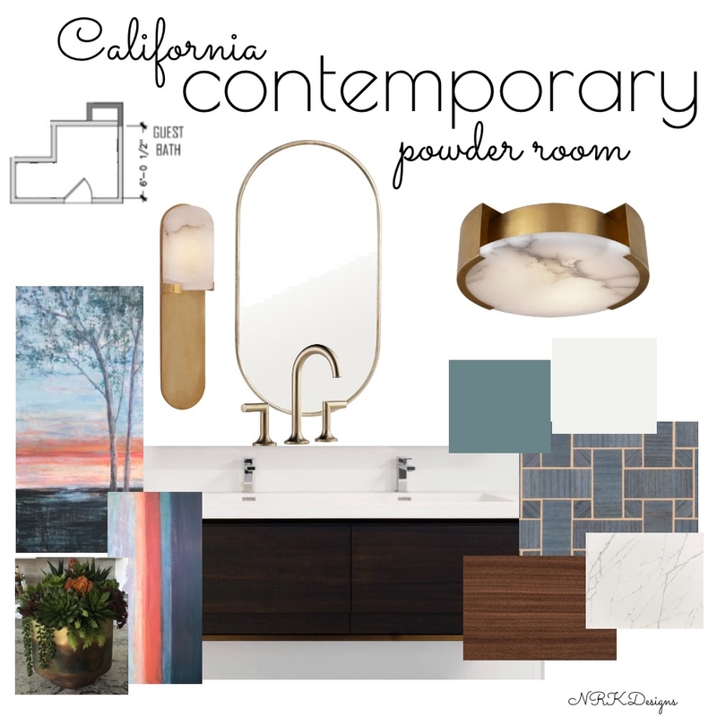 California Contemporay Powder Room Mood Board by nkasprzyk on Style Sourcebook