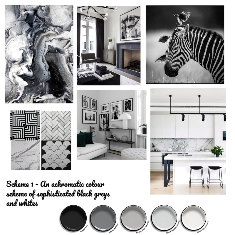 Achromatic - Black, White and Grey Mood Board by laurelle on Style Sourcebook
