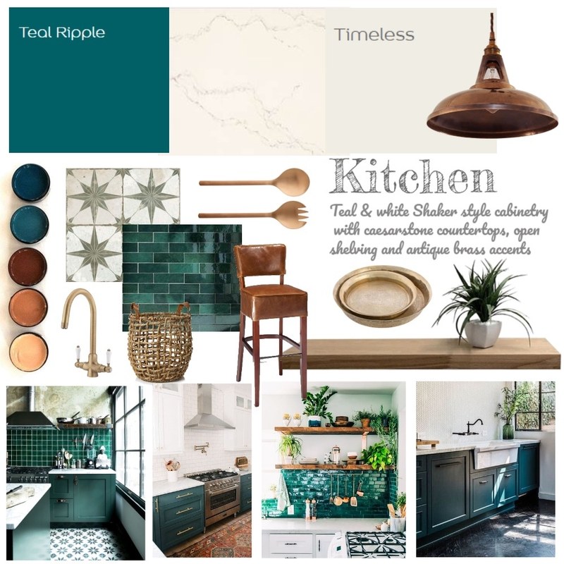 Teal Kitchen Inspiration Mood Board by kersco on Style Sourcebook