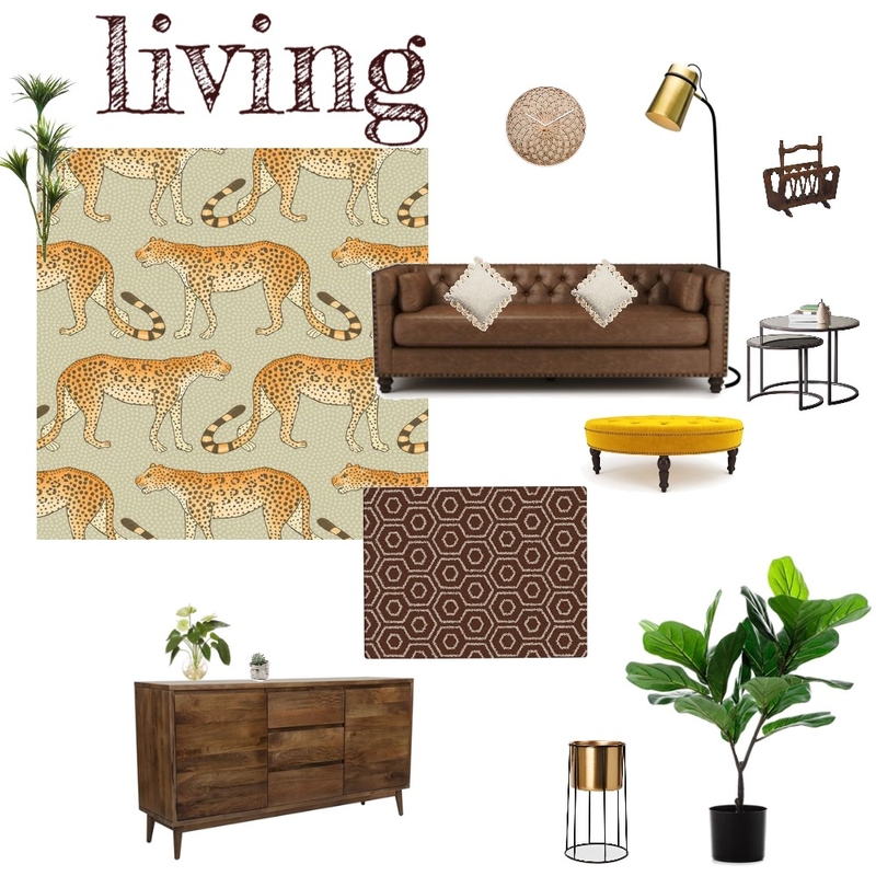 Leopards &amp; Chesterfield Mood Board by azhara on Style Sourcebook