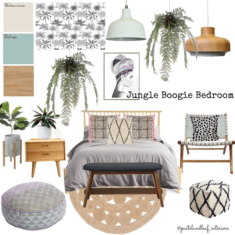 Jungle Boogie Bedroom Mood Board by Pastel and Leaf Interiors on Style Sourcebook