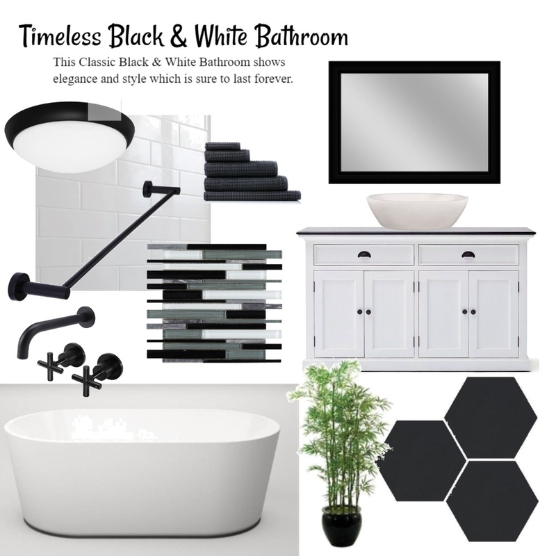 Timeless Black &amp; White Bathroom Mood Board by ShellyS on Style Sourcebook
