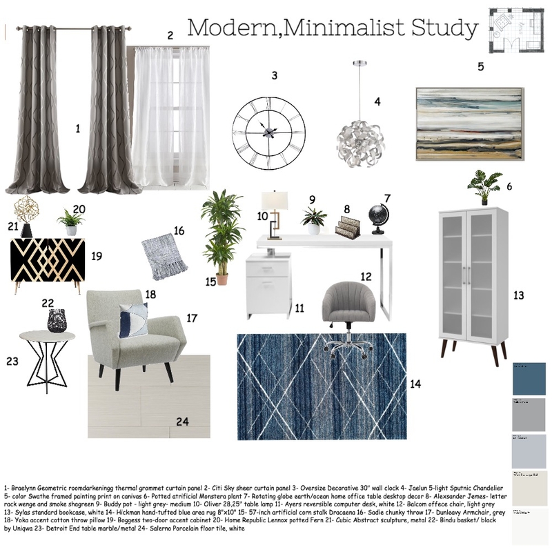 Study Mood Board by designbyGulnara on Style Sourcebook