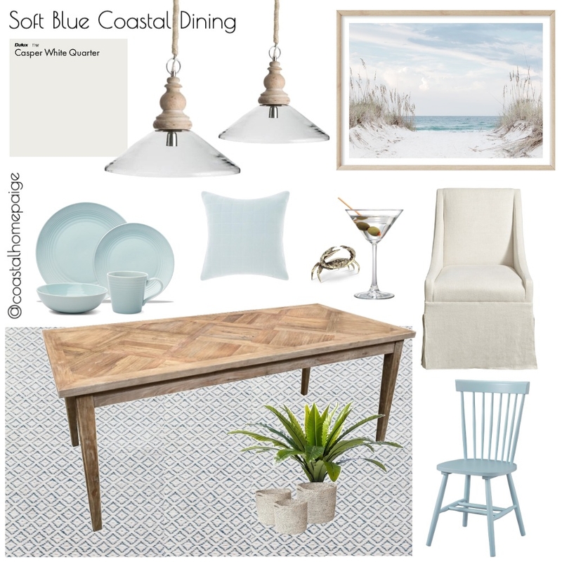 Blue Dining room Mood Board by CoastalHomePaige on Style Sourcebook
