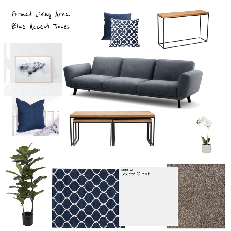Merenda Project - Scandi Style Blue Accent Tones Formal Living Mood Board by Cedar &amp; Snø Interiors on Style Sourcebook