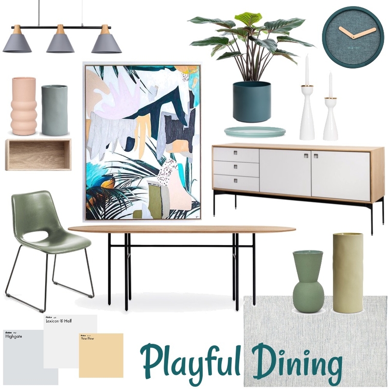 Playful Dining Room Mood Board by DKD on Style Sourcebook