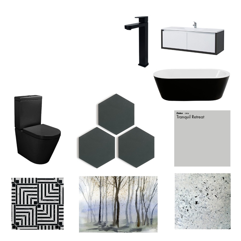 bathroom blackies Mood Board by SallySeashells on Style Sourcebook