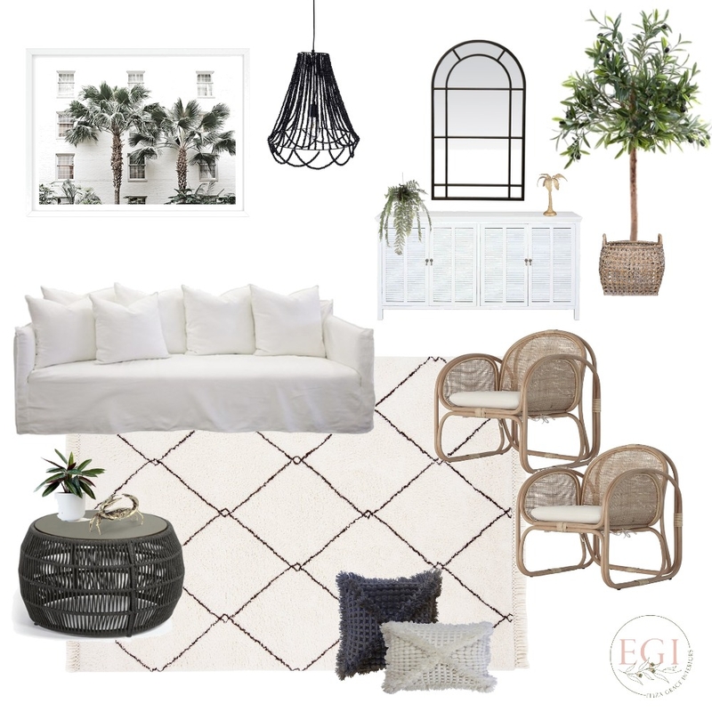 black and white living room Mood Board by Eliza Grace Interiors on Style Sourcebook
