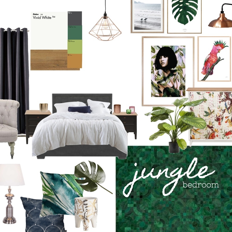 Jungle Bedroom Mood Board by cluttermutter on Style Sourcebook