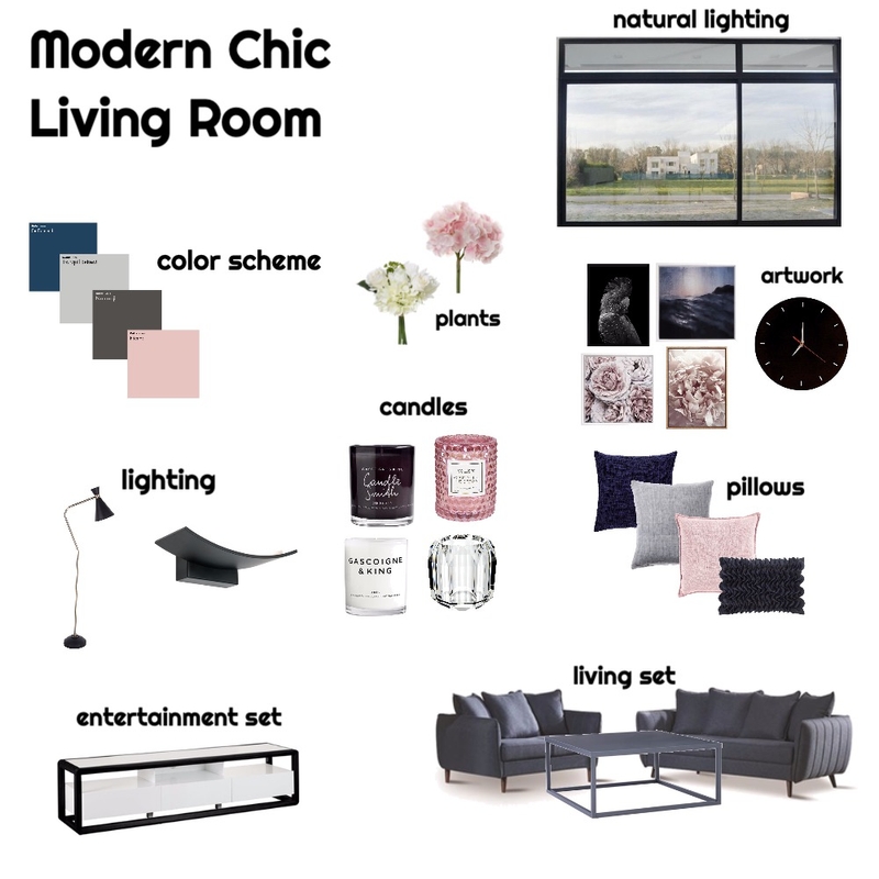 modern chic living room Mood Board by undefined on Style Sourcebook