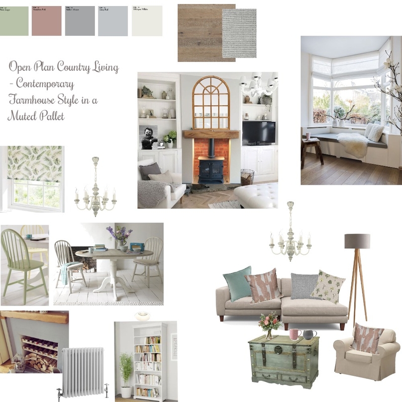 Contemporary Cottage Living Space Mood Board by Bluebell Revival on Style Sourcebook