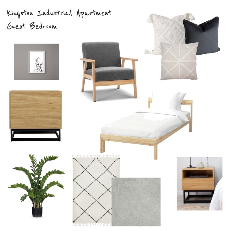 Kingston Industrial Apartment - Guest Bedroom Mood Board by Cedar &amp; Snø Interiors on Style Sourcebook
