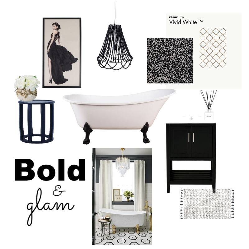 Bold and Glam Bathroom Mood Board by JessMay on Style Sourcebook