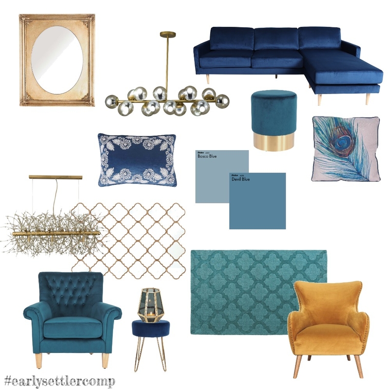 Early Settler Bold &amp; Glam #glamdecor Mood Board by Lauren_star13 on Style Sourcebook