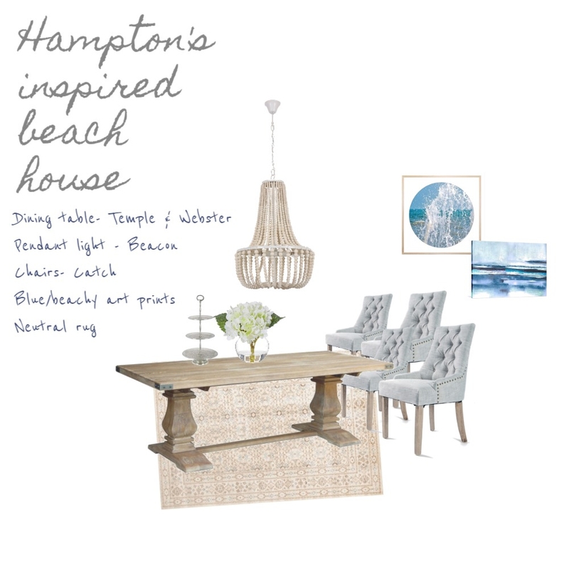 Hampton's Style Dining Mood Board by sarahbrown on Style Sourcebook