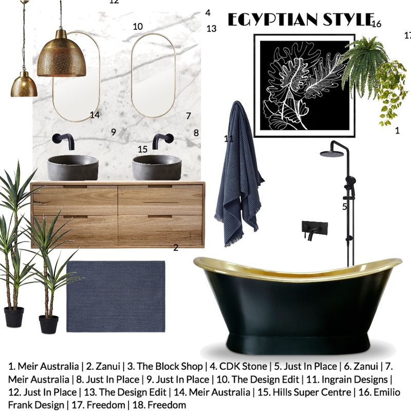 Egyptian Bathroom Mood Board by Haylee.fall on Style Sourcebook