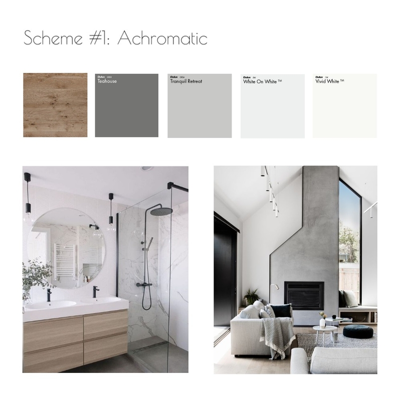Achromatic Scheme Mood Board by dlwarren on Style Sourcebook