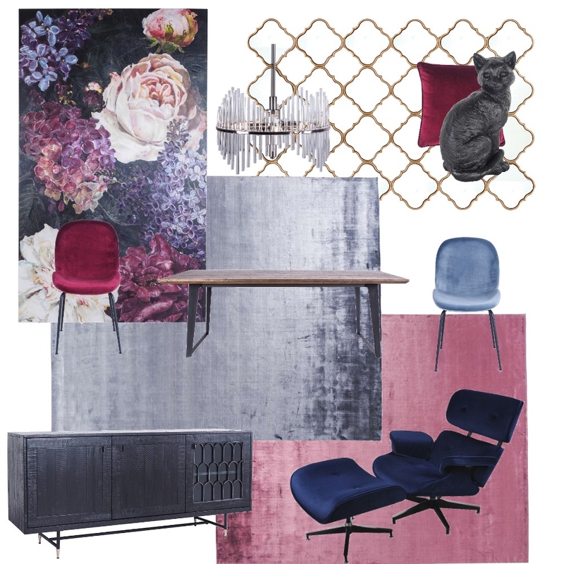 Bold and Glam dining room Mood Board by Eseri on Style Sourcebook