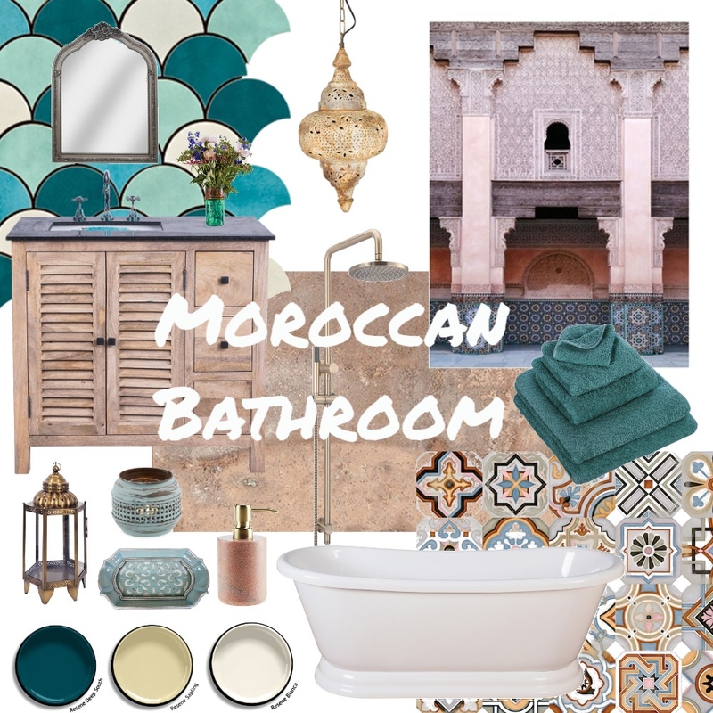 Moroccan Bathroom Mood Board by Maven Interior Design on Style Sourcebook