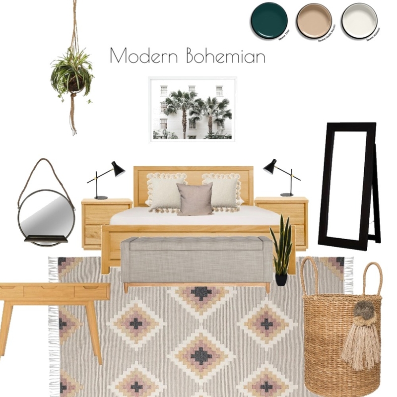 Modern Bohemian Bedroom Mood Board by Maven Interior Design on Style Sourcebook