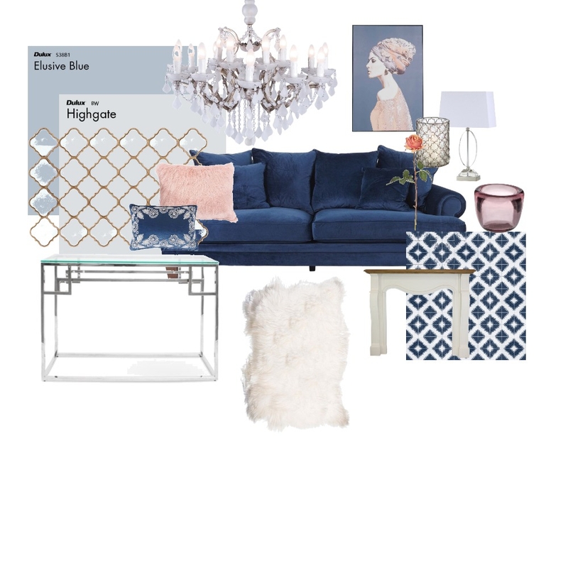 Moody Blues Glam Mood Board by Charni on Style Sourcebook
