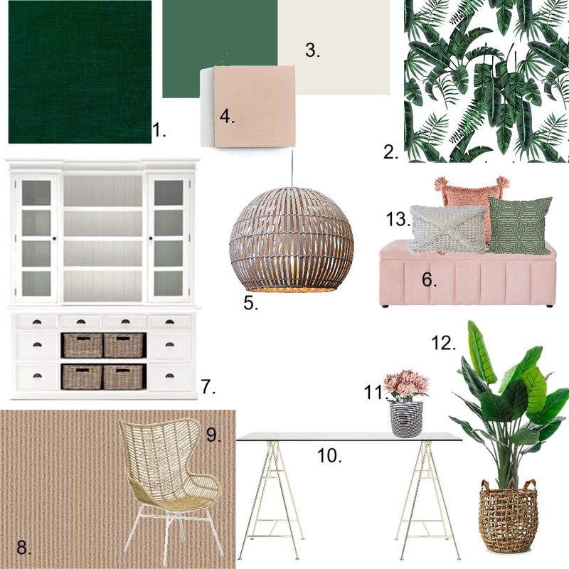 Study Tropical Vibes Mood Board by Elements Aligned Interior Design on Style Sourcebook