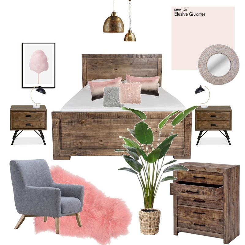 Pink and grey Wood Bedroom Mood Board by Holi Home on Style Sourcebook