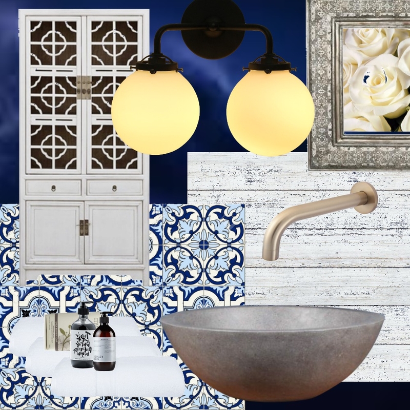 Moody Blue Bathroom Mood Board by PaigeS on Style Sourcebook