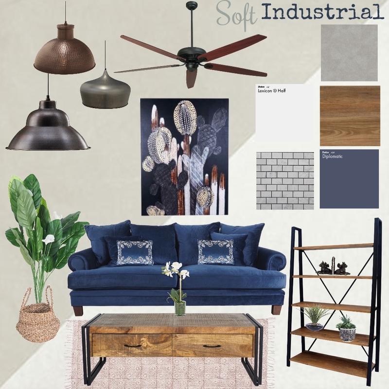 Soft Industrial Living Mood Board by tj10batson on Style Sourcebook
