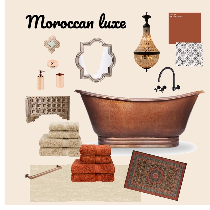 Moroccan luxe bathroom Mood Board by monklit on Style Sourcebook