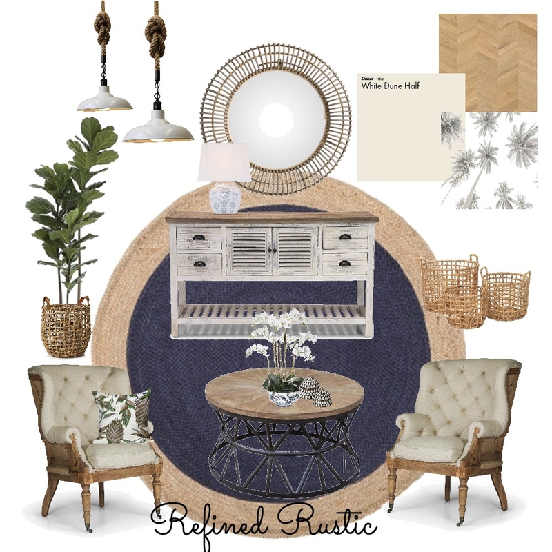 Refined Rustic Living Space Mood Board by bronwynfox on Style Sourcebook