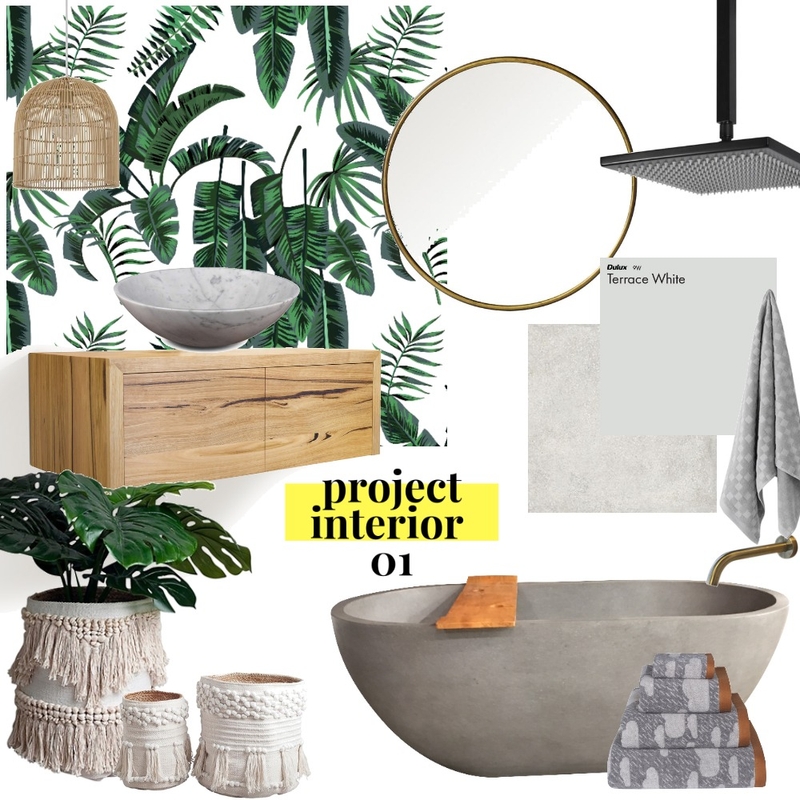 Palm Vibes Bathroom Mood Board by projectinterior01 on Style Sourcebook
