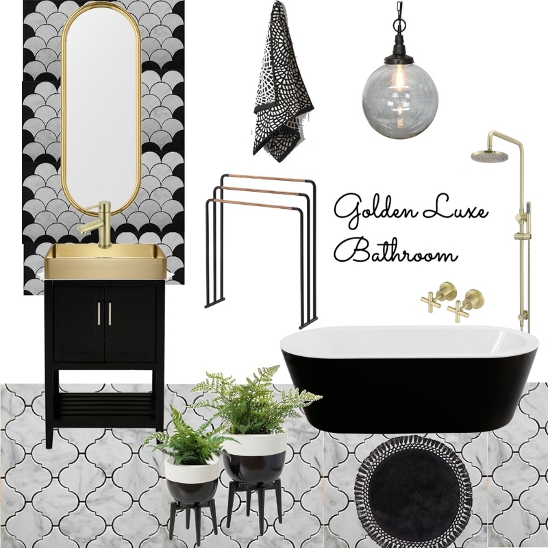 Golden Luxe Bathroom Mood Board by Dreamfin Interiors on Style Sourcebook