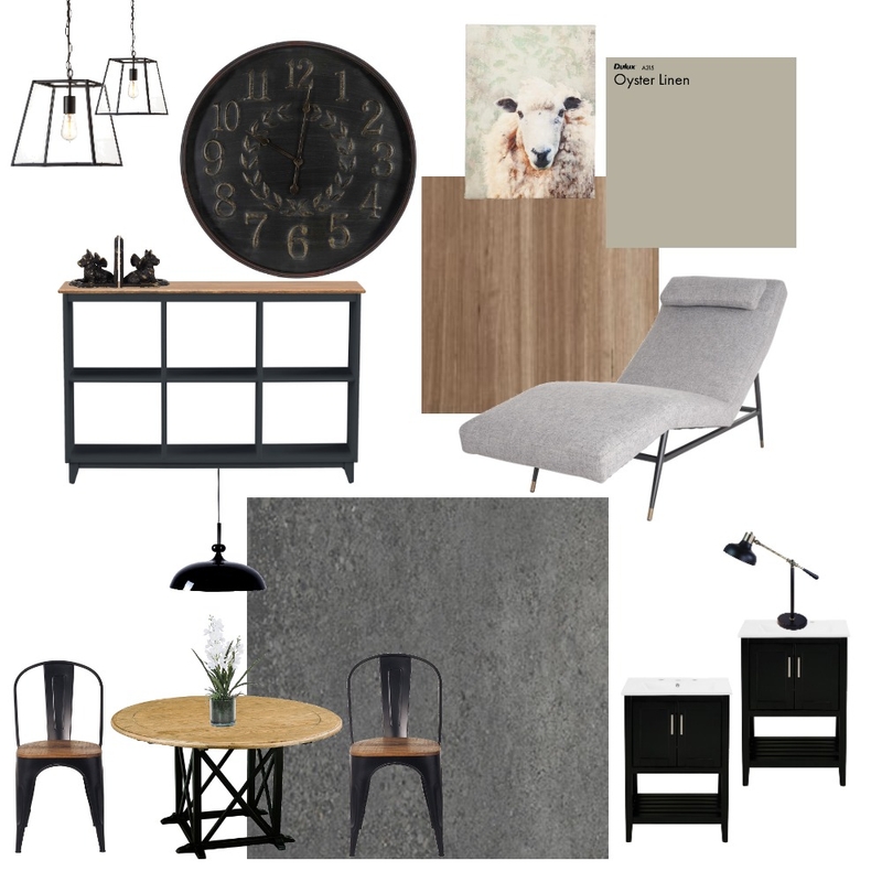 Soft Industrial Living Mood Board by Hilltop.home on Style Sourcebook