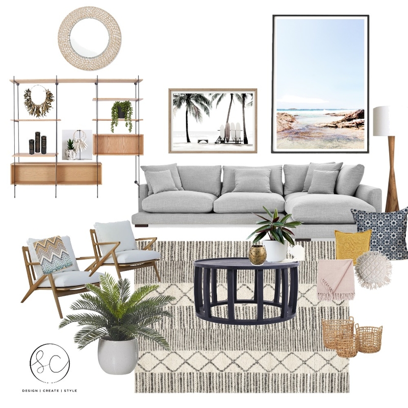 Beach Boho Living Room Mood Board by Sara Campbell on Style Sourcebook