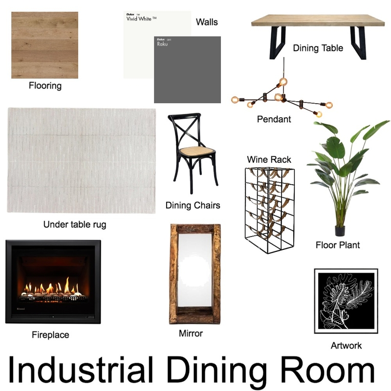 Industrial Dining Room Mood Board by lj12 on Style Sourcebook