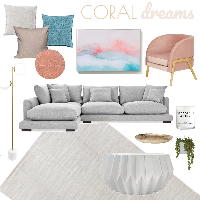 Coral Dreams Mood Board by Taylah O'Brien on Style Sourcebook