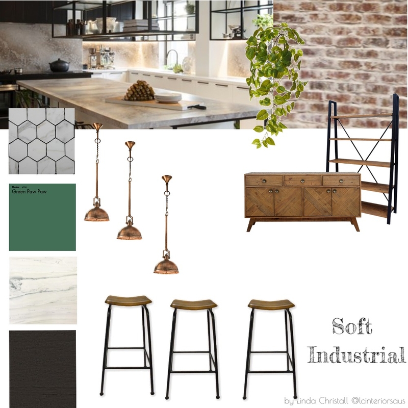 Soft Industrial Open Plan Kitchen Mood Board by LC Interiors on Style Sourcebook