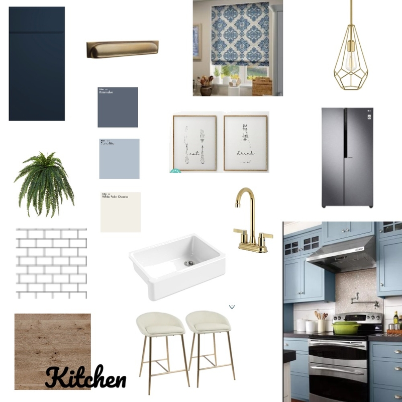 Blue monochromatic kitchen Mood Board by Annalisa on Style Sourcebook
