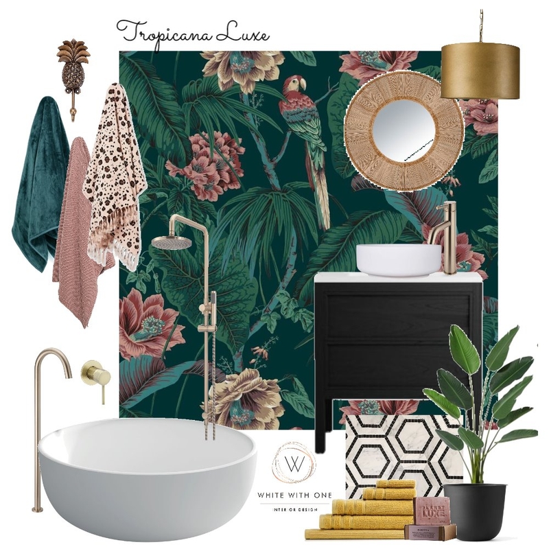 Tropicana Luxe Mood Board by White With One Interior Design on Style Sourcebook