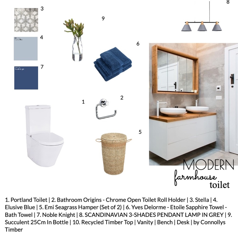 Modern Farmhouse toilet Mood Board by Annalisa on Style Sourcebook