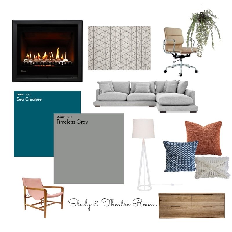 Study &amp; Theatre Room Mood Board by whiteknight on Style Sourcebook
