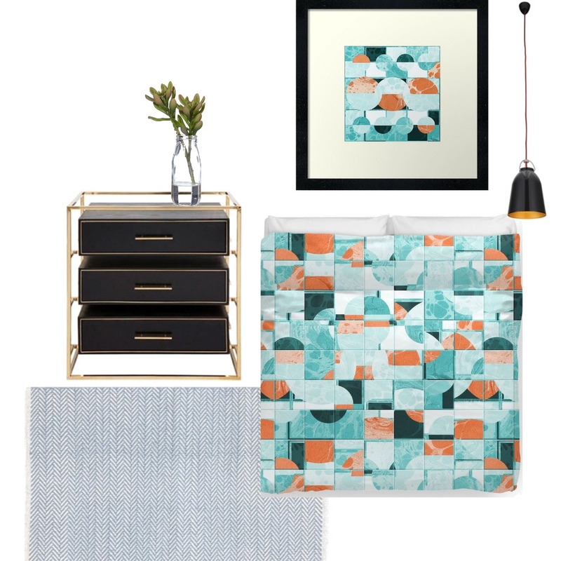 Geometric Abstract Bedroom Mood Board by MarbleCloud on Style Sourcebook