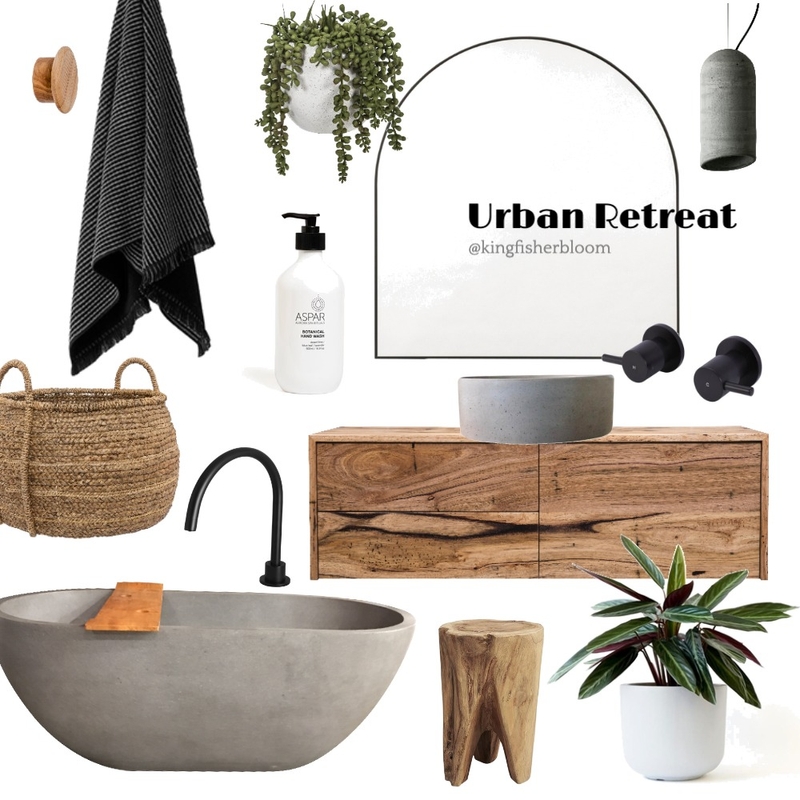Urban Retreat | Bathroom Mood Board by Kingfisher Bloom Interiors on Style Sourcebook